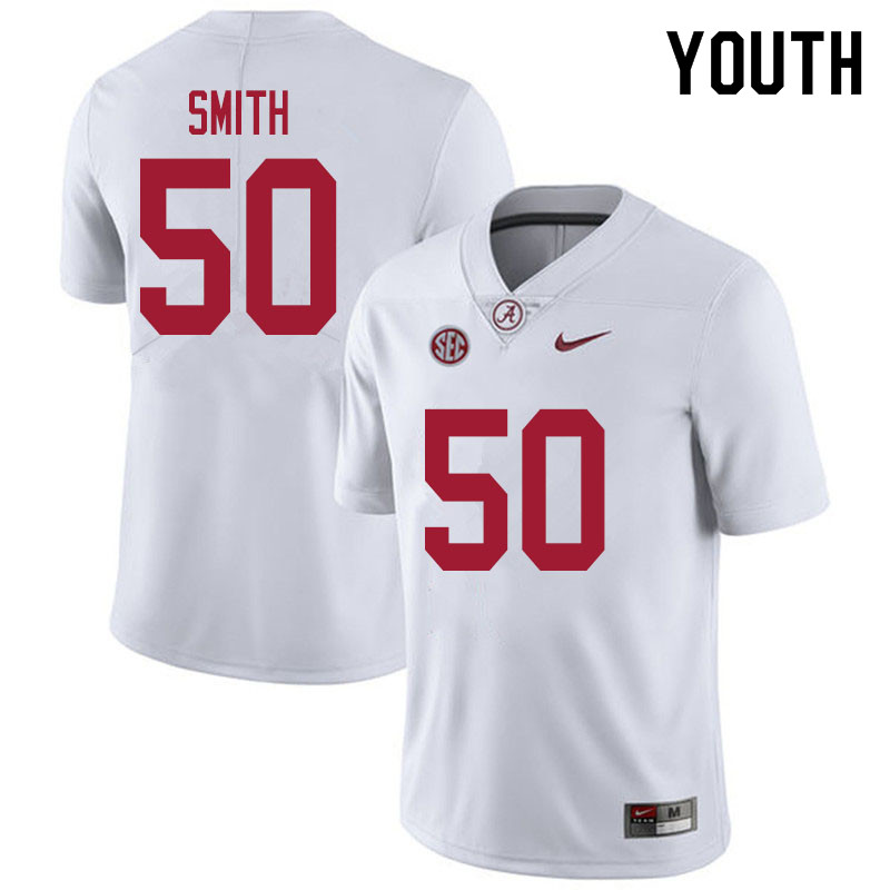 Alabama Crimson Tide Youth Tim Smith #50 White NCAA Nike Authentic Stitched 2020 College Football Jersey SW16O30NV